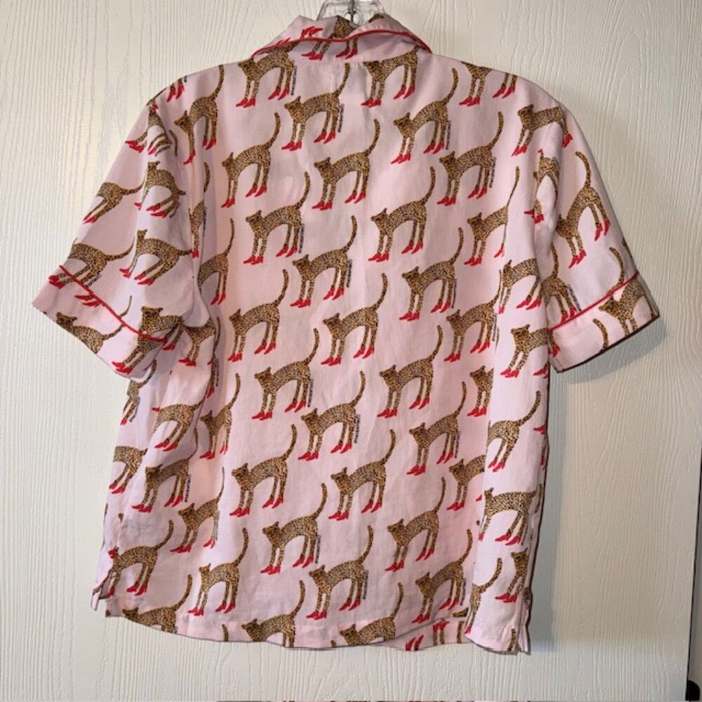 BOUFFANTS & BROKEN HEARTS Pink Cheetah In Heels PJ Shorts Set - Picture 5 of 8